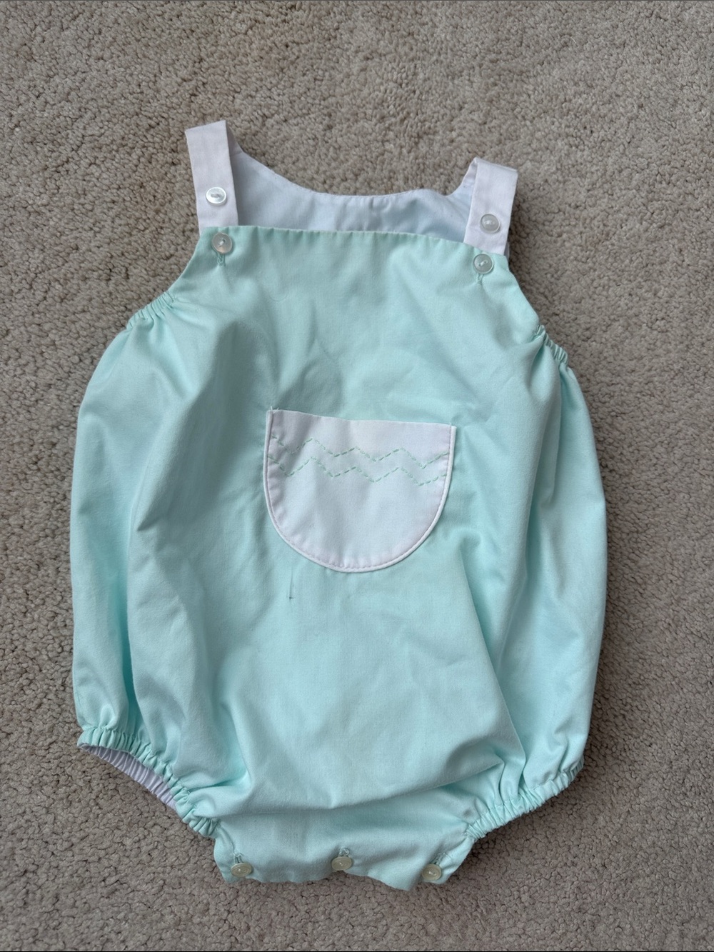 The Proper Peony Classic Mint Bubble with White Trim & Pocket